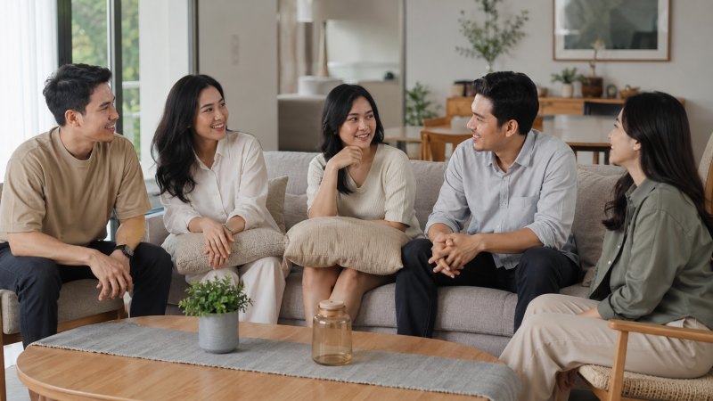 Interaksi saudara dalam keluarga yang menunjukkan dinamika hubungan